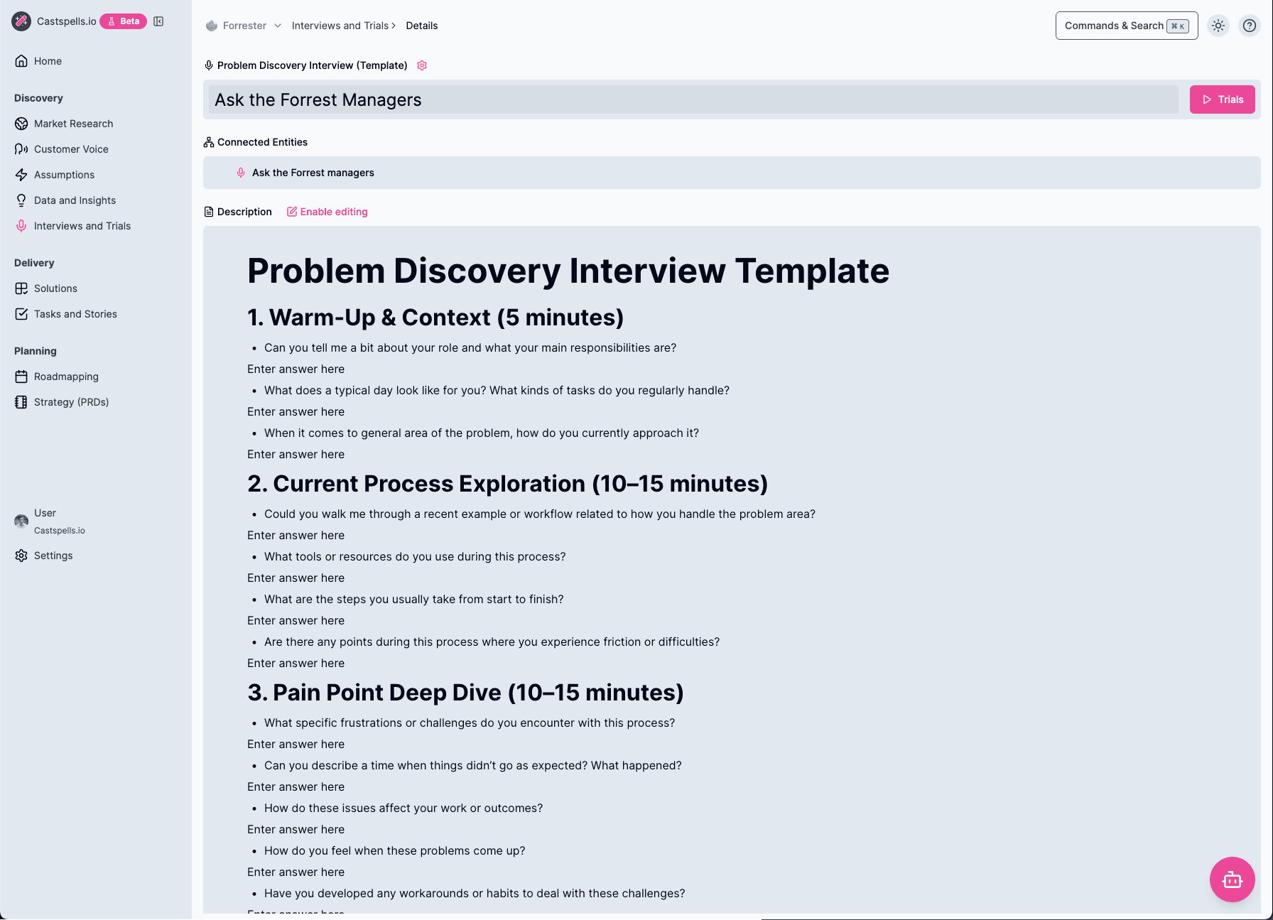 Experiment trial design and management